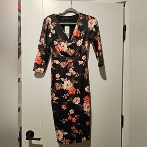Floral Black Dress